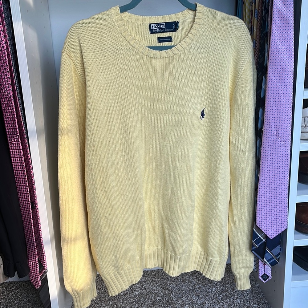 Polo by Ralph Lauren 100% Cotton butter yellow sweater - size XL